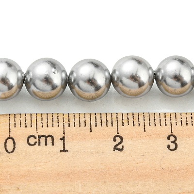 Electroplated Shell Pearl Beads Strands SHEL-F008-03B-03-1