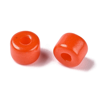 Opaque Baking Paint Glass Seed Beads SEED-T008-02J-1