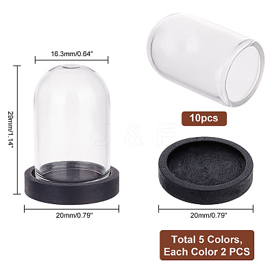 10Pcs Mini Glass Domes AJEW-PH0004-32B-1