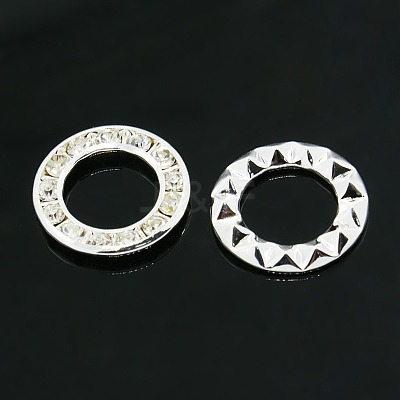 Brass Rhinestone Linking Rings RB-D047-16mm-01S-1