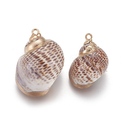 Electroplate Spiral Shell Pendants SSHEL-O019-26-1