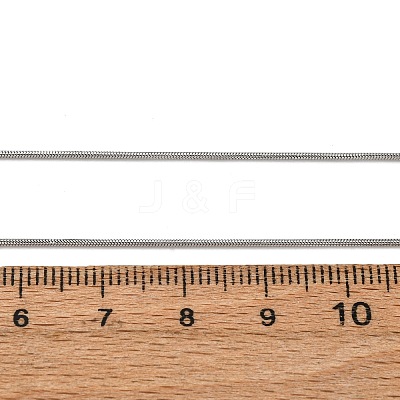 1MM 304 Stainless Steel Round Snake Chain Necklaces NJEW-T016-27P-1