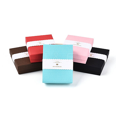 12Pcs 6 Colors Cardboard Jewelry Set Boxes CBOX-N015-05A-1