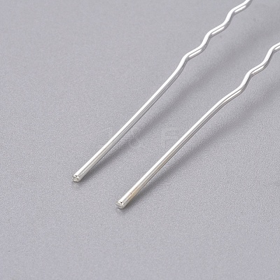 (Defective Closeout Sale) Lady's Hair Accessories Silver Color Plated Iron Ball Hair Forks LS-PHAR-XCP0004-04S-01-1