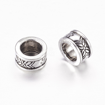 Retro Style Antique Silver Tone Tube Tibetan Silver Alloy Beads X-LF11346Y-NF-1