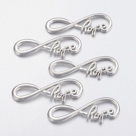 Tibetan Style Alloy Infinity with Hope Links connectors LS-TIBE-S230-P-FF-1
