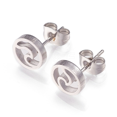 Tarnish Resistant 304 Stainless Steel Stud Earrings EJEW-N045-01P-1