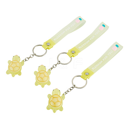 3Pcs PVC Tortoise Pendant Keychains KEYC-TADJ0001-02A-1