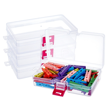 1 Grid Transparent PP Plastic Bead Containers with Hinged Lids CON-WH0112-021B-1
