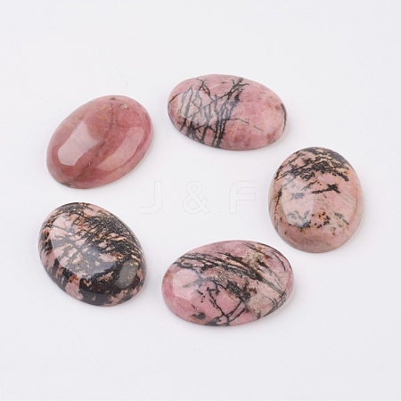 Natural Rhodonite Flat Back Cabochons G-G741-30x40mm-12-1