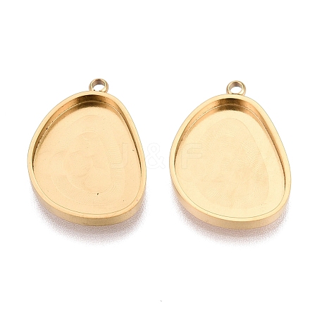 304 Stainless Steel Pendant Cabochon Component STAS-Q113-30B-G-1