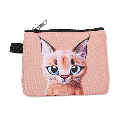 Cute Cat Polyester Zipper Wallets ANIM-PW0002-28I-1