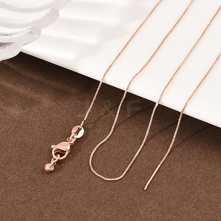 0.8MM Brass Box Chain Adjustable Slider Necklaces KK-H533-09B-RG-1