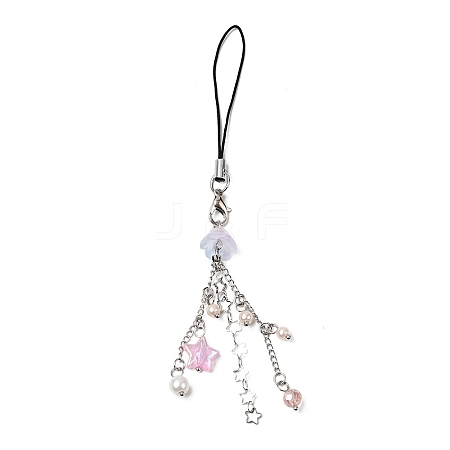 Glass & Acrylic Mobile Straps HJEW-SW00079-04-1