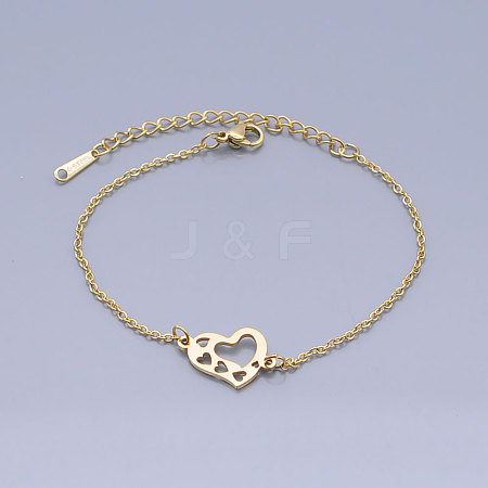 Valentine's Day 201 Stainless Steel Link Bracelets BJEW-T011-JN500-2-1