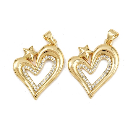 Brass Micro Pave Cubic Zirconia Pendants KK-C132-03I-G-1