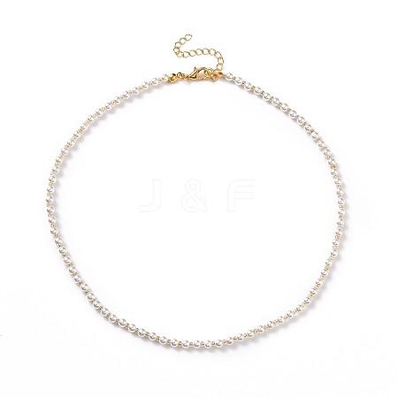 Acrylic Imitation Pearl Beaded Necklaces with Glass Seed Beads for Women NJEW-JN04132-1
