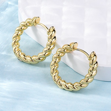 Brass Huggie Hoop Earrings EJEW-L231-31G-1