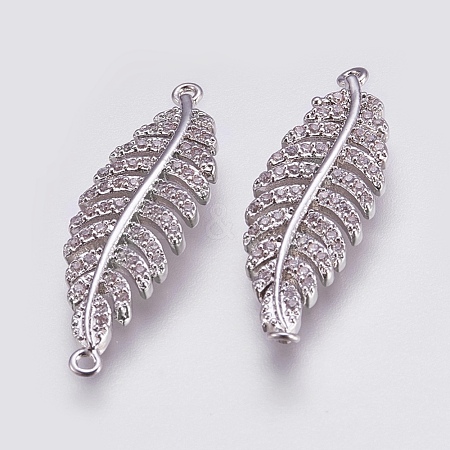 Brass Micro Pave Cubic Zirconia Links ZIRC-E144-03P-1