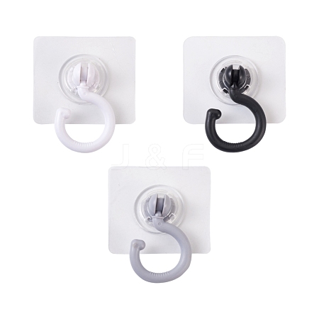 Cheriswelry 6Pcs 3 Color Plastic Rotate Hook Hangers AJEW-SW0001-05-1