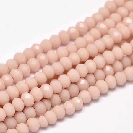 Faceted Rondelle Glass Beads Strands GLAA-I033-4mm-23-1