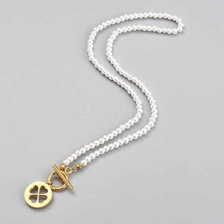 304 Stainless Steel Pendant Necklaces NJEW-B0001-01G-1