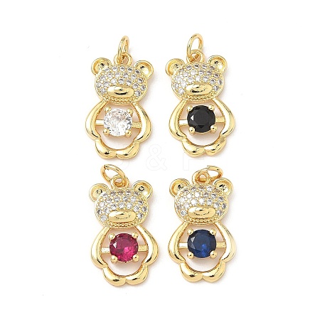 Brass Micro Pave Cubic Zirconia Pendants KK-Q068-04-1