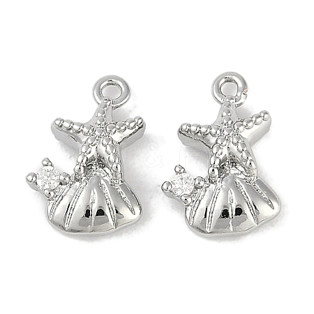 Brass Micro Pave Cubic Zirconia Charms KK-I719-39P-1