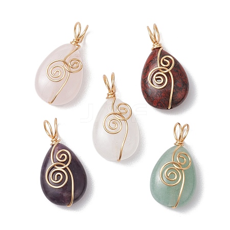 Gemstone Pendants PALLOY-JF03077-1