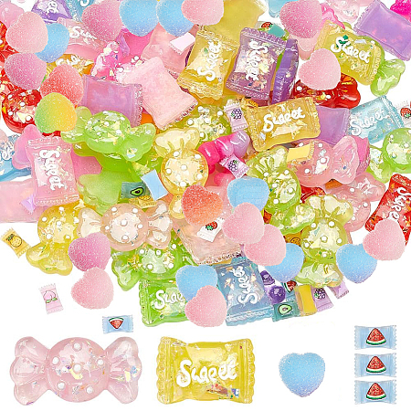 Candy Theme Transparent & Opaque Resin Decoden Cabochons RESI-SP0001-12-1