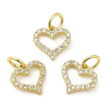 Brass Pave Cubic Zirconia  Pendants KK-Z028-09G-1