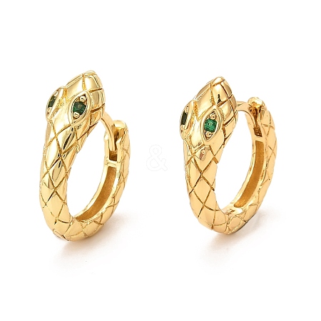 Brass Micro Pave Cubic Zirconia Hoop Earrings EJEW-F273-07G-1