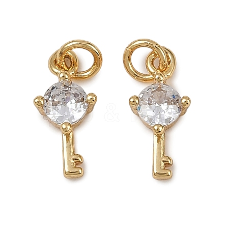 Brass Micro Pave Cubic Zirconia Pendants KK-I358-066G-01-1