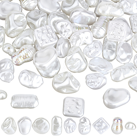 72Pcs 9 Styles ABS Plastic Imitation Pearl Beads KY-PA0001-16-1