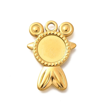 304 Stainless Steel Pendant Cabochon Settings STAS-E545-04E-G-1