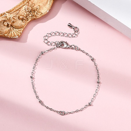 Brass Cable Chain Bracelets for Women BJEW-G735-20P-1