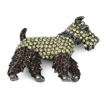 Dog Shape Rhinestone Brooches JEWB-S030-05-1
