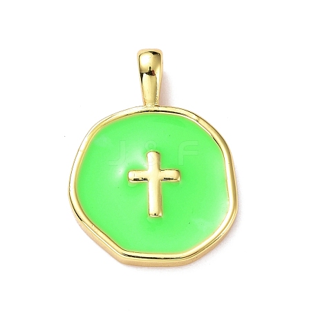 Brass Enamel Pendants KK-G417-01LG-03-1