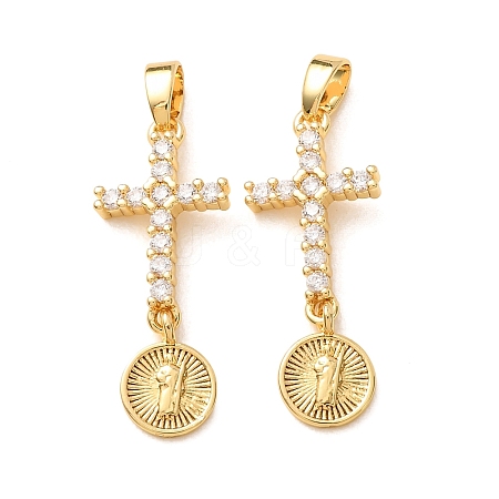 Religion Brass Pave Clear Cubic Zirconia Pendants CU-CBA40F6-01G-1