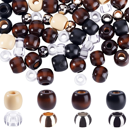 150Pcs 8 Styles Alloy & Wood & Plastic Beads FIND-PA0001-24-1