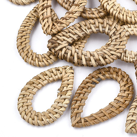 Handmade Reed Cane/Rattan Woven Linking Rings X-WOVE-T005-16-1