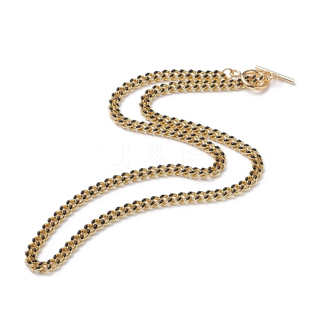 Brass Curb Chain Necklaces NJEW-JN03097-03-1