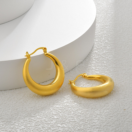 Brass Ring Hoop Earrings EJEW-Q391-10G-1