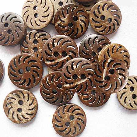 Round Carved 2-hole Basic Sewing Button NNA0Z07-1