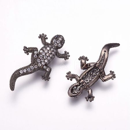 Brass Micro Pave Cubic Zirconia Beads ZIRC-F054-10B-1