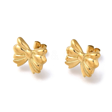 304 Stainless Steel Stud Earrings for Women EJEW-F337-01G-02-1