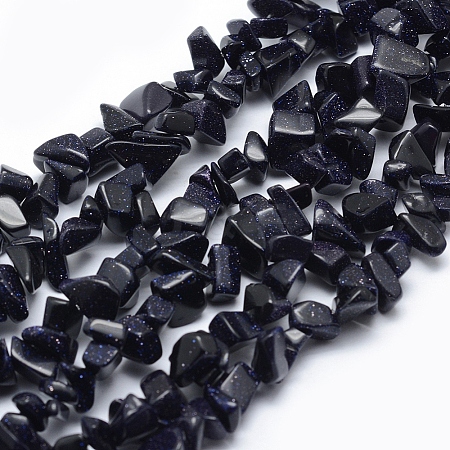 Synthetic Blue Goldstone Beads Strands X-G-P332-10-1