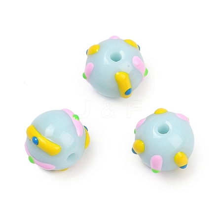 Baking Paint Glass Enamel Beads LAMP-R004-05B-1