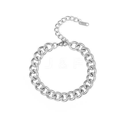 Stainless Steel Curb Chain Bracelet ZC1571-2-1