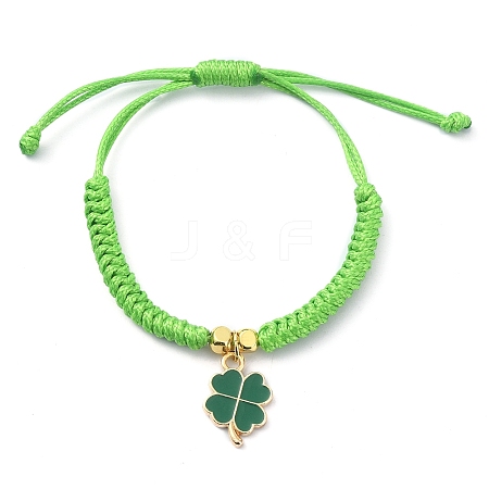 Alloy Enamel Clover Charm Bracelet BJEW-JB09850-01-1